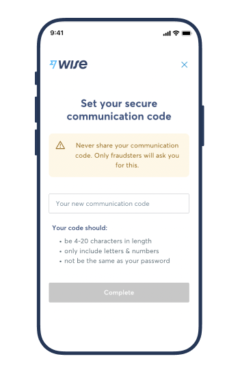 Set a secure communication code for emails
